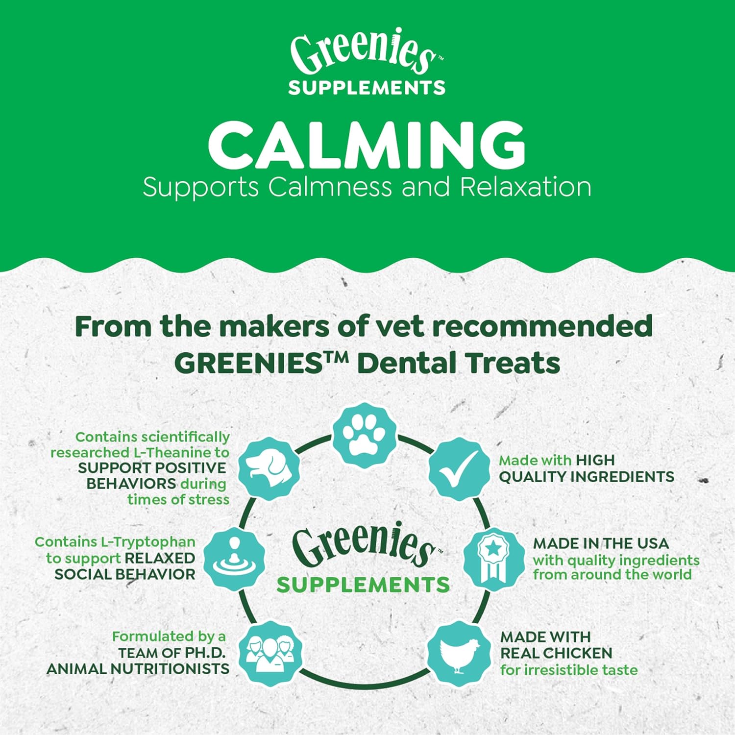 Greenies Supplements Calming Chews for Dogs Chicken Flavor, 80 Count Soft Chews Dog Calming Supplements, 14.7 oz : Pet Supplies