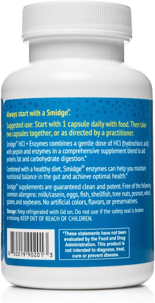 Smidge™ Hcl + Enzymes – Digestion – 120 Capsules