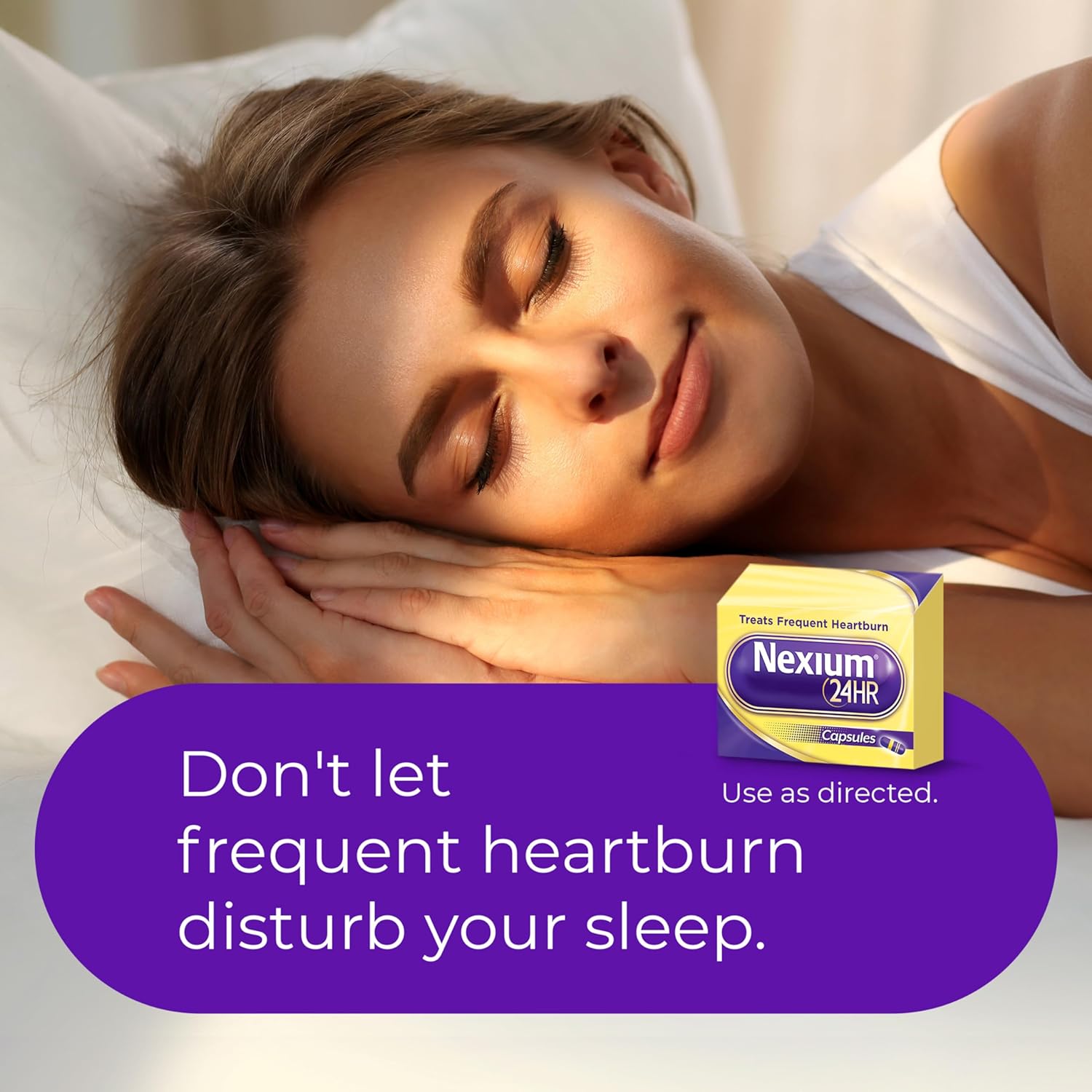 Nexium 24HR Acid Reducer Heartburn Relief Capsules for All-Day and All-Night Protection from Frequent Heartburn, Heartburn Medicine with Esomeprazole Magnesium - 42 Count : Health & Household