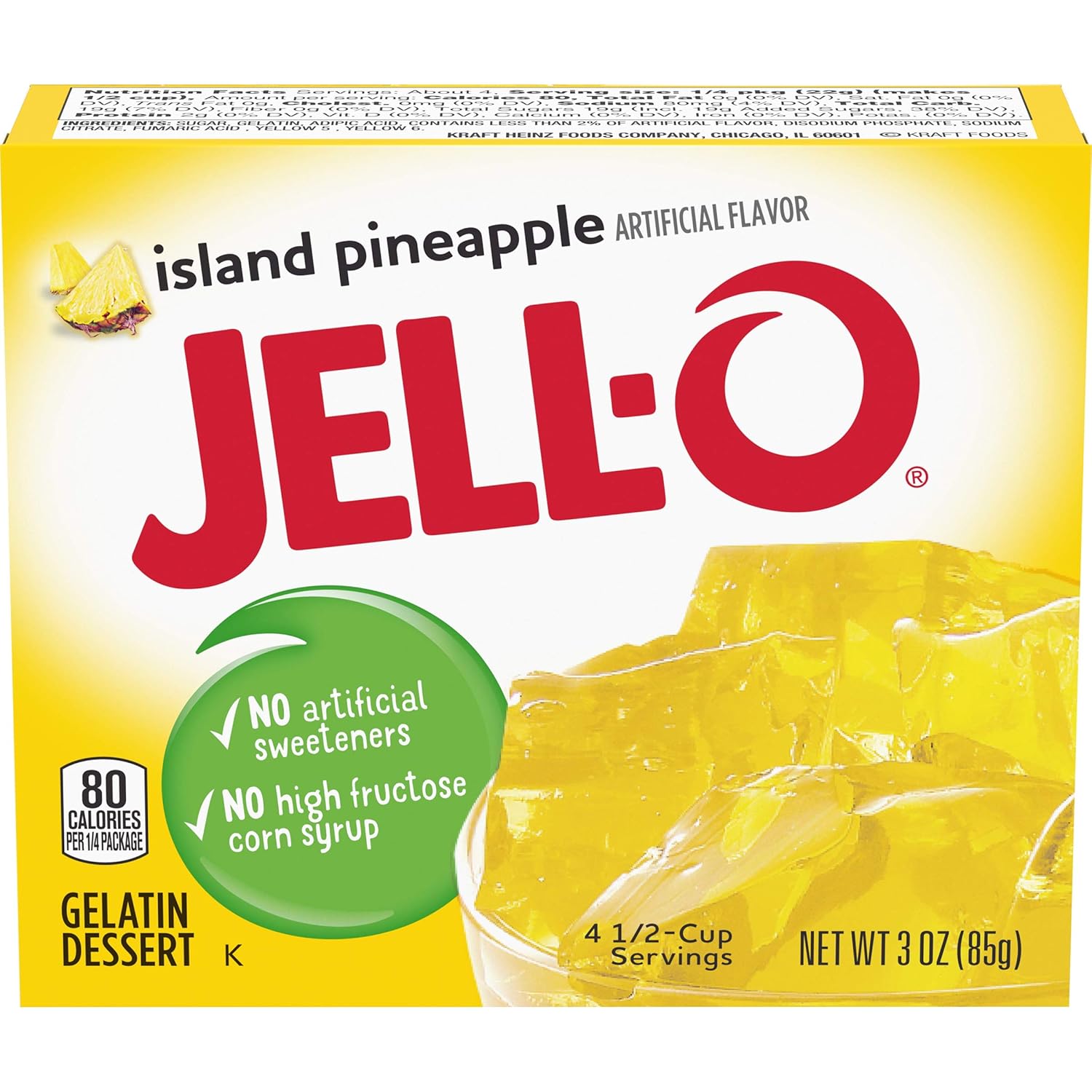 Jell-O Island Pineapple Gelatin Mix (3 Oz Box)