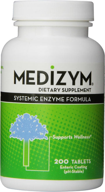 Medizym, Systemic Enzyme Formula, 200 Tablets,Yellowish Green/Tan,N20020