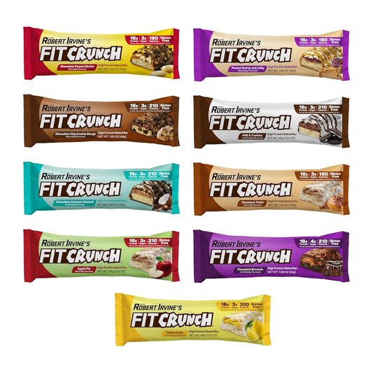 Fitcrunch Snack Size Protein Bars, Designed By Robert Irvine, 6-Layer Baked Bar, 3G Of Sugar, Gluten Free & Soft Cake Core (9 Count, Flavor Lovers)