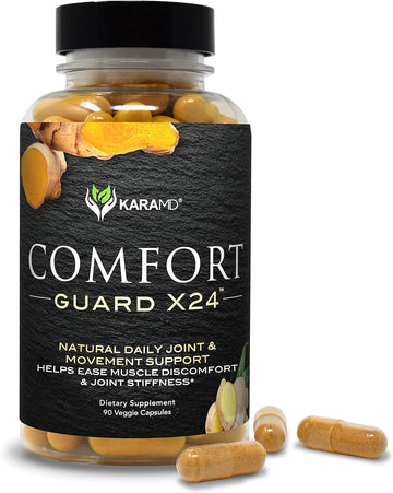 KaraMD Comfort Guard X24 - Natural Joint Support Supplement - with Turmeric Curcumin, Boswellia & Ginger - Vegetable Capsules - 30 Servings (90 Capsules)