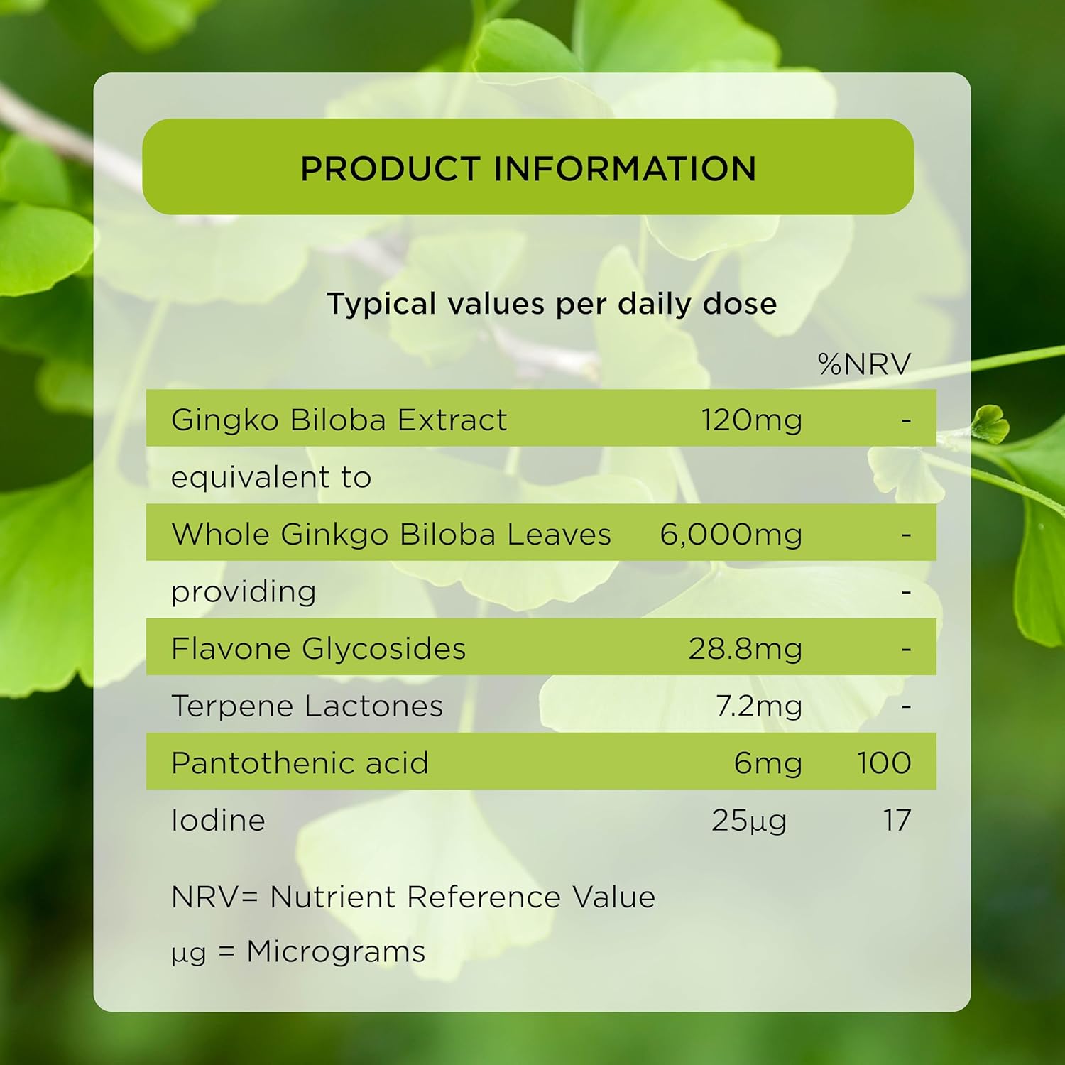Healthspan Ginkgo Biloba 6,000mg | High Strength | 180 Tablets | Iodine | Vitamin B5 | Flavone Glycosides | Vegan : Amazon.co.uk: Health & Personal Care