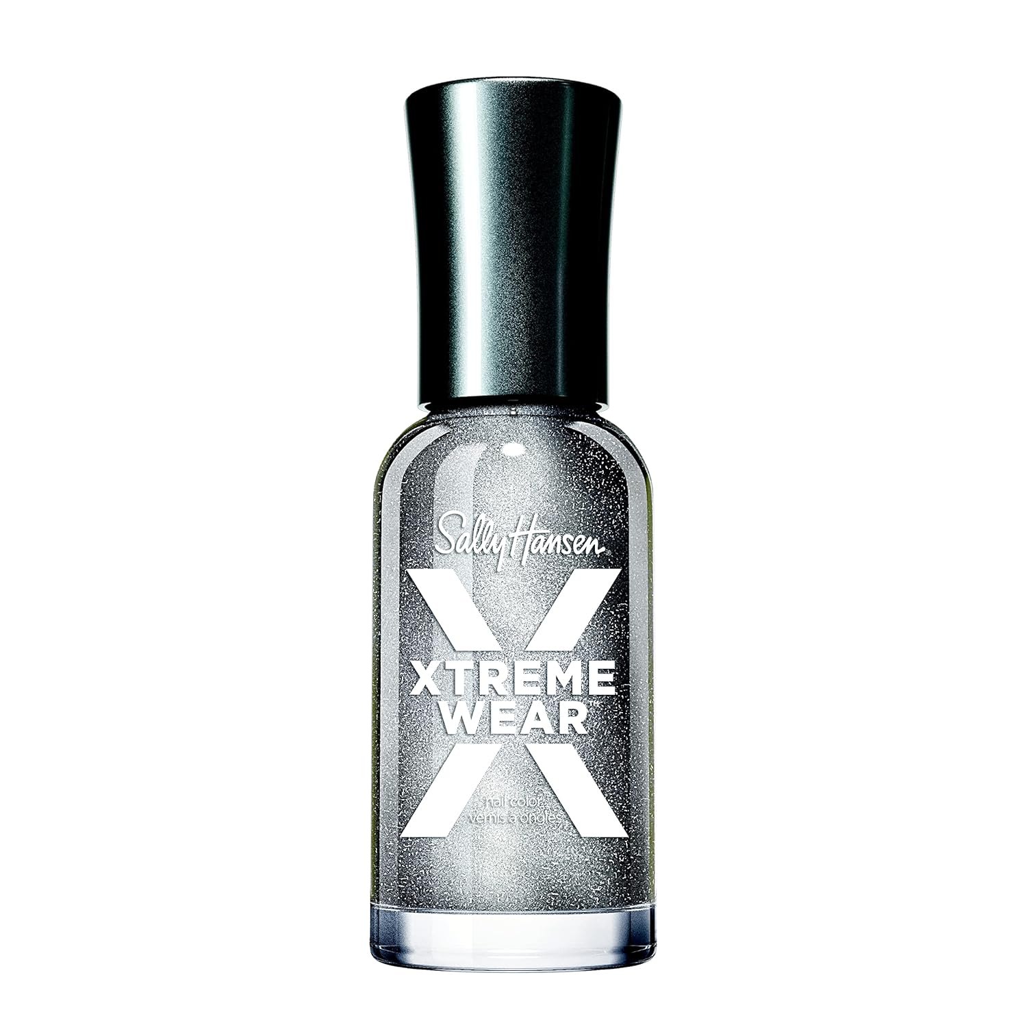 Sally Hansen Xtreme Wear Nail Polish, Streak-Free, Shiny Finish, Long-Lasting Nail Color, Silver Storm, 0.12 Fl Oz