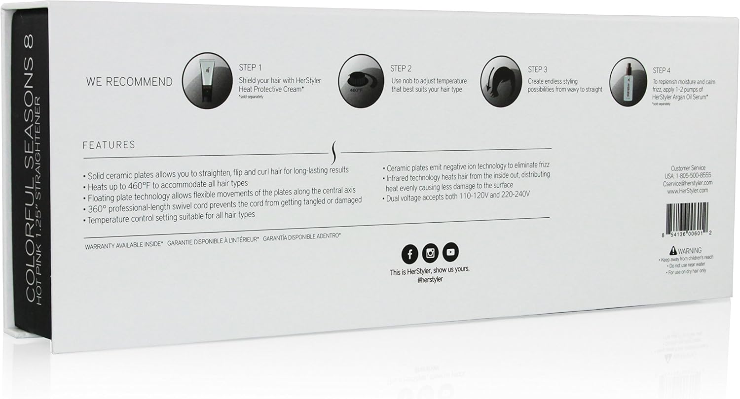 Herstyler Ceramic Flat Straightener : Flattening Irons : Beauty & Personal Care