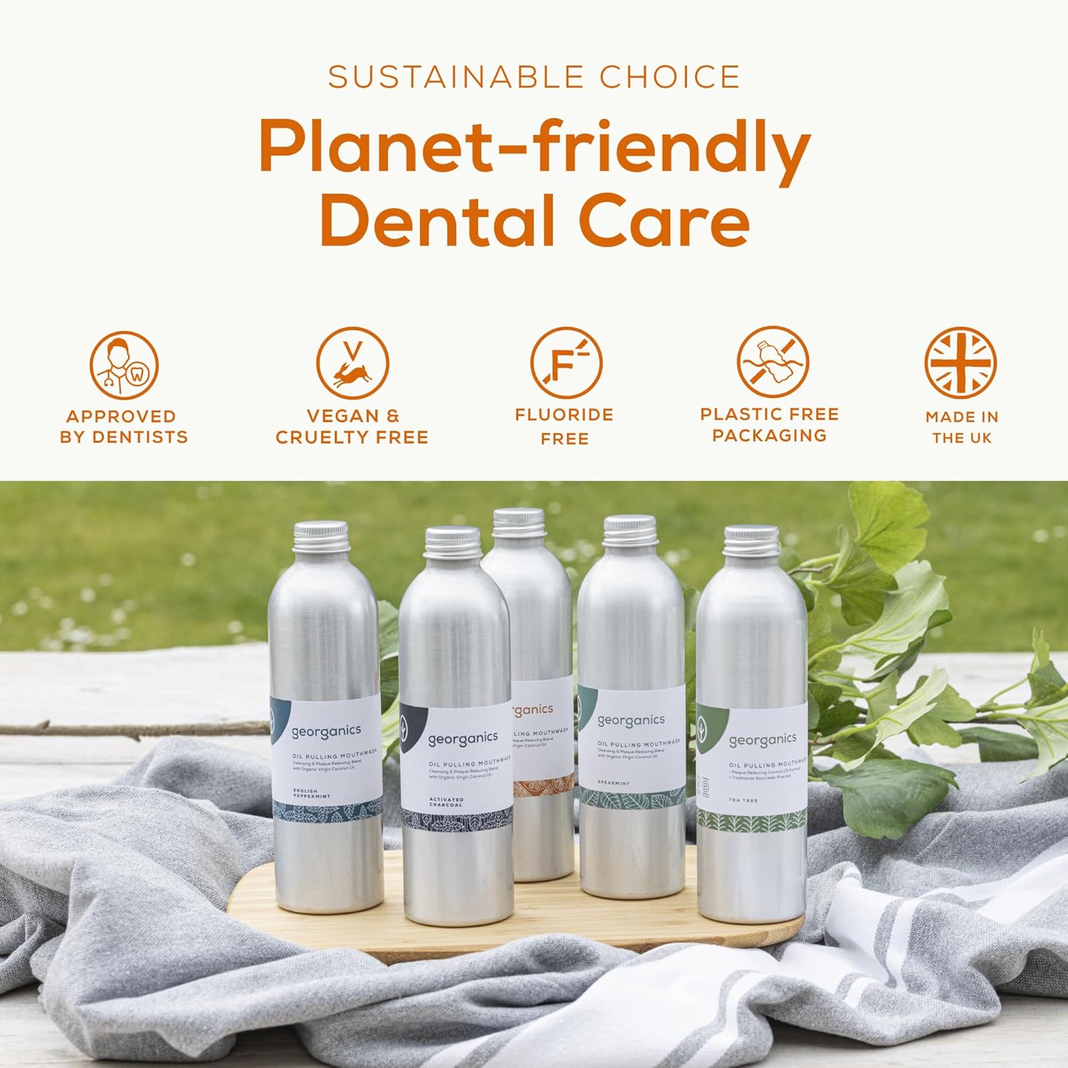 Georganics Whitening Oil Pulling Mouthwash - Orange Flavoured - Plaque-Reducing Coconut Oil Blend - 100% Natural Ingredients - SLS, Glycerine & Fluoride Free - Organic, Vegan, Cruelty-Free - 100ml : Amazon.co.uk: Health & Personal Care