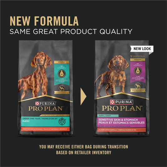 Purina Pro Plan Sensitive Skin and Stomach Puppy Food with Probiotics, Salmon & Rice Formula - 4 lb. Bag