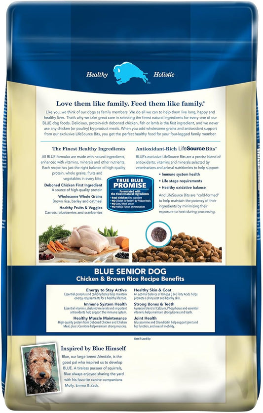 Blue Buffalo Life Protection Formula Senior Dry Dog Food, Supports Joint Health and Mobility, Made with Natural Ingredients, Chicken & Brown Rice Recipe, 30-lb. Bag