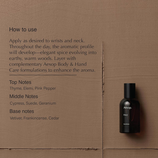 Aesop Marrakech Intense Eau De Parfum | Woody, Spicy, Floral Fragrance | Sandalwood, Clove, Cardamom | Unisex | 1.6 Oz