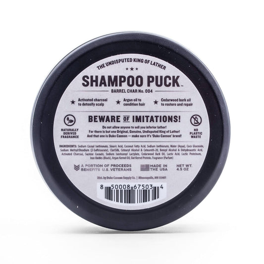 Duke Cannon Supply Co. Men'S Shampoo Puck, 4.5Oz - Barrel Char No. 004 / Over 175 Washes/Sulfate-Free