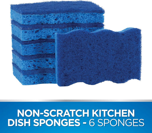 Dawn Non-Scratch Kitchen Dish Sponges, Blue (Pack Of 6)