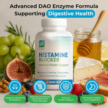 Premium Histamine Block Supplement - Advanced Blocker With Diamine Oxidase (Dao) Enzyme - 30 Ct