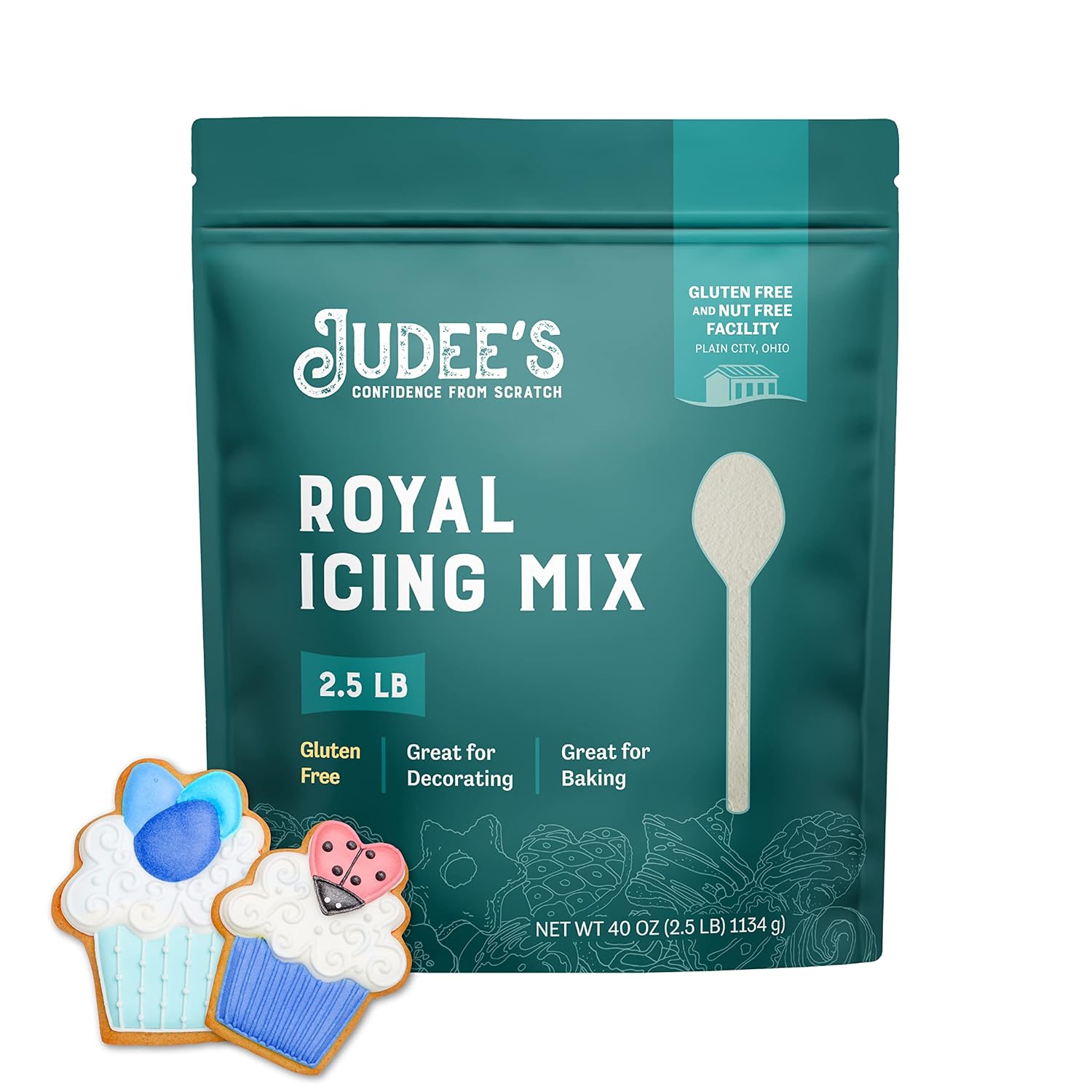 Judee's Royal Icing Mix 2.5 lb - Frost Cookies Like a Professional - Great for Decorating and Baking - Just Add Water - Non-GMO, Gluten-Free and Nut Free