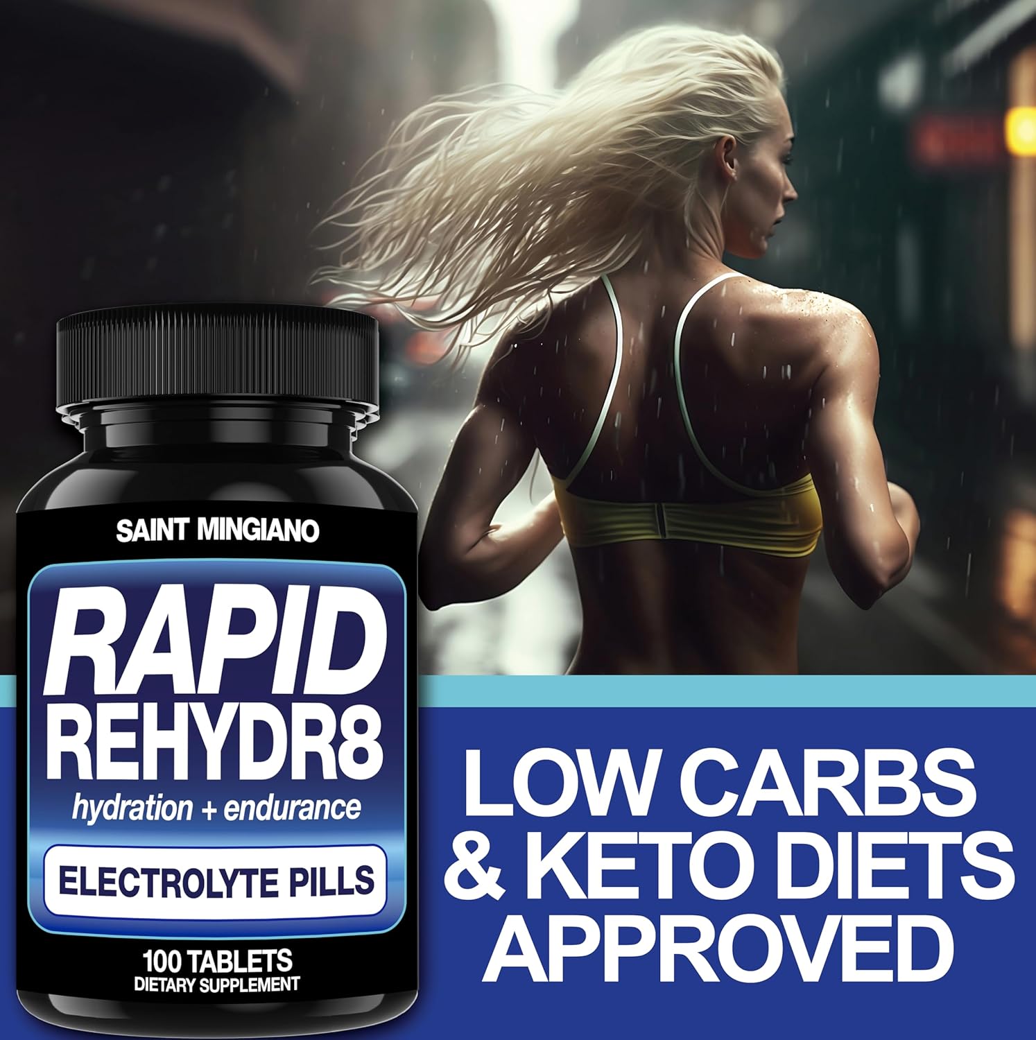 Saint Mingiano Rapid Rehydr8 Electrolyte Tablets 100 Capsules – Hydration Pills Aid In The Prevention Of Cramping And Supports Muscle Endurance And Recovery - 100 Easy To Swallow Capsules : Health & Household