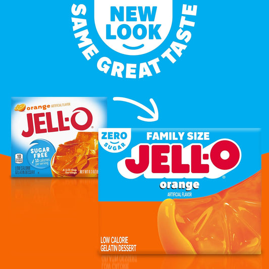 Jell-O Orange Sugar Free Gelatin Dessert Mix (0.6 Oz Box)