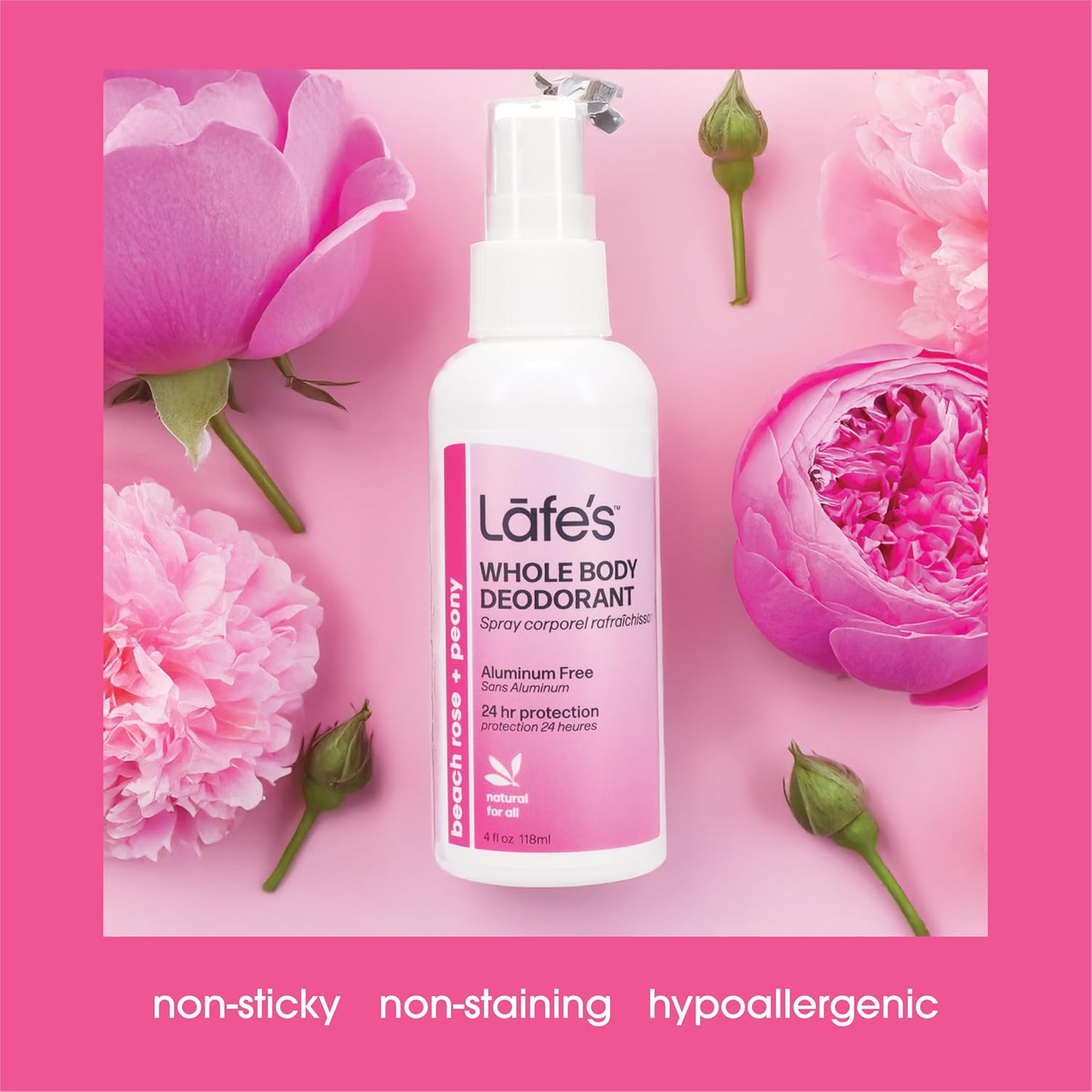 Lafe'S Natural Deodorant | 4 Ounce Whole Body Non-Aerosol Deodorant Spray | Aluminum, Paraben, & Baking Soda Free | Beach Rose & Peony : Beauty & Personal Care