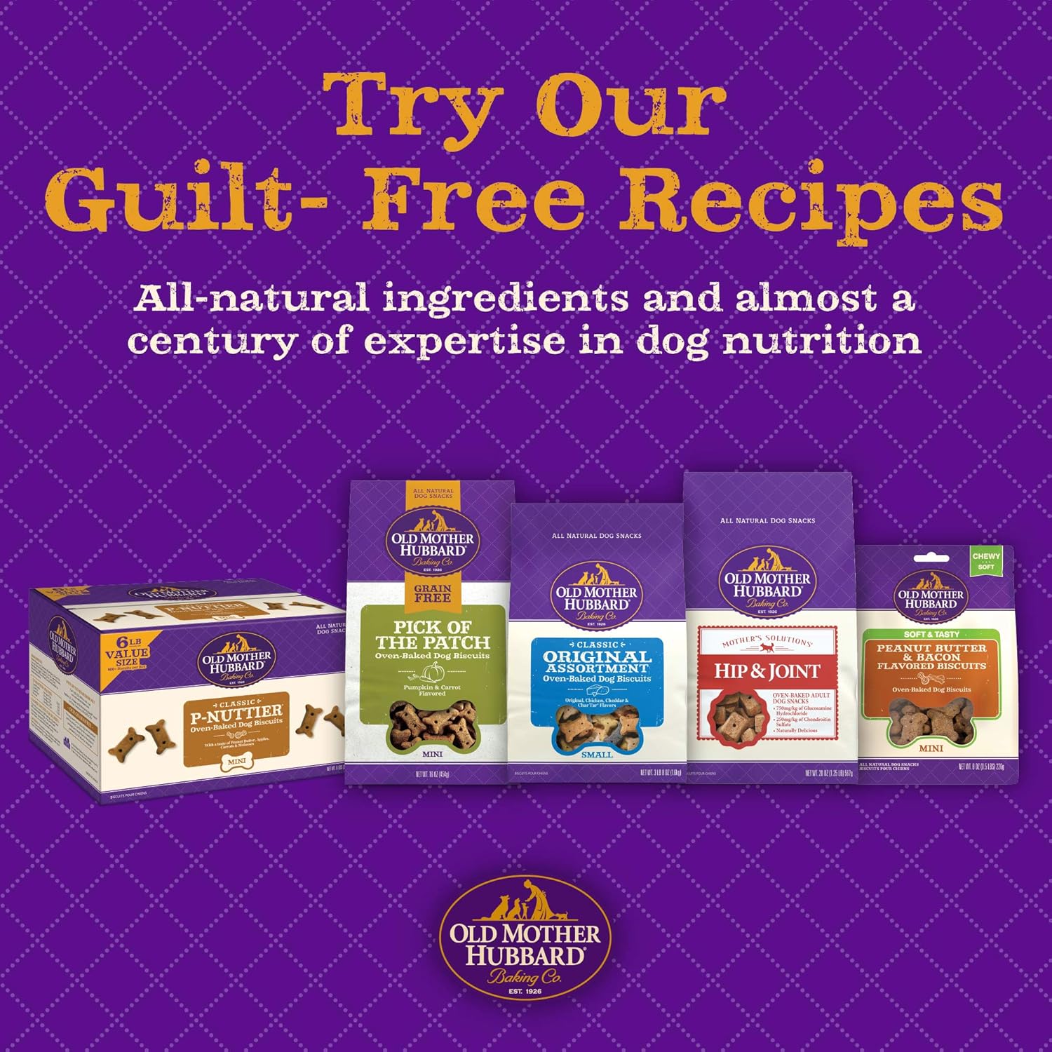 Old Mother Hubbard by Wellness Classic P-Nuttier Natural Dog Treats, Crunchy Oven-Baked Biscuits, Ideal for Training, Large Size, 3.3 pound bag : Pet Snack Treats : Pet Supplies