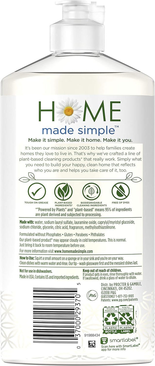 Home Made Simple Dish Soap Natural Dishwashing Liquid Plant Based, Rosemary Scent, 48 Fluid Ounce