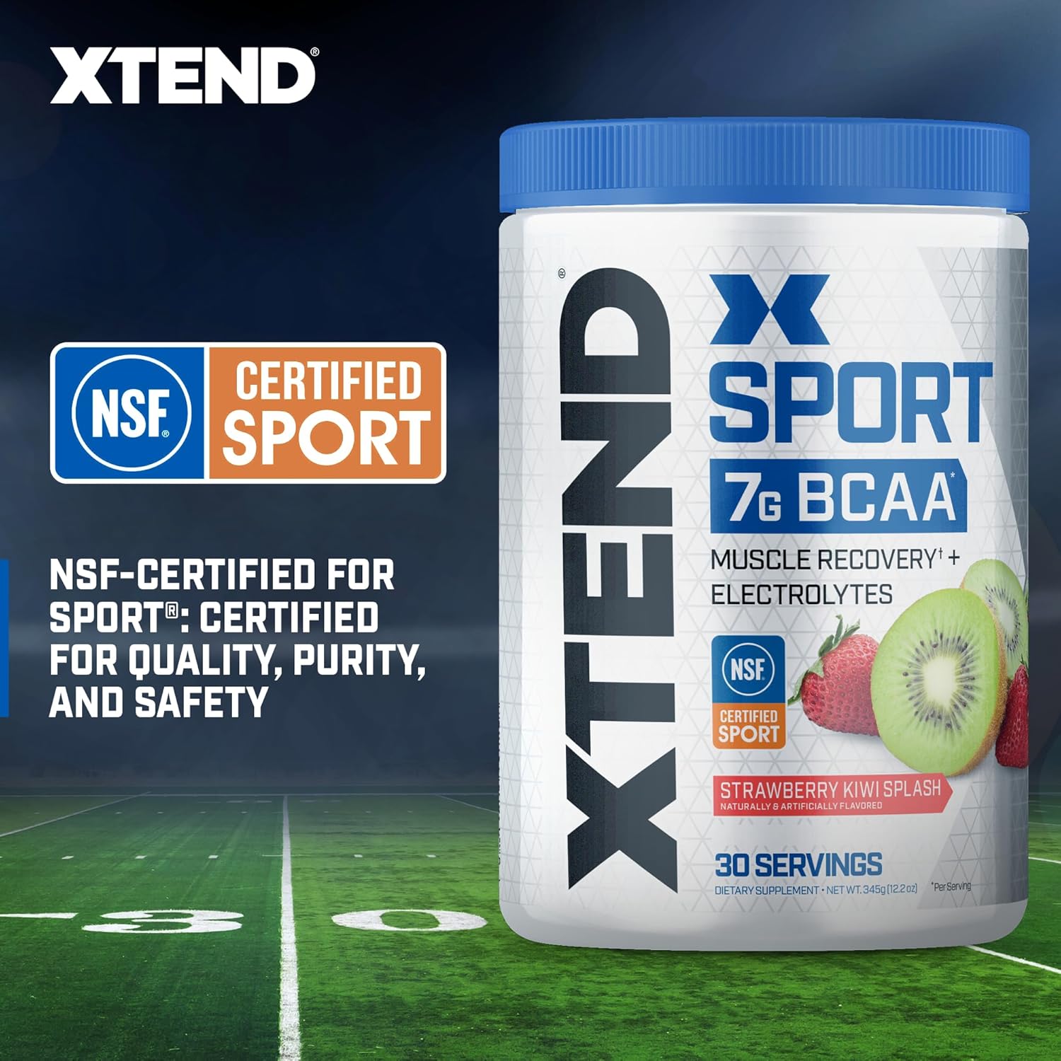 Xtend Sport Bcaa Powder Strawberry Kiwi Splash - Electrolyte Powder For Recovery & Hydration With Amino Acids - 30 Servings : Health & Household