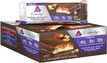 Atkins Endulge Chocolate Nutty Caramel Bar, Dessert Favorite, 2G Sugar, High In Fiber, Keto Friendly, 12 Count