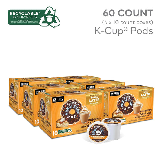 The Original Donut Shop Pumpkin Caramel Cheesecake Latte, Keurig Single Serve K-Cup Pods, 60 Count