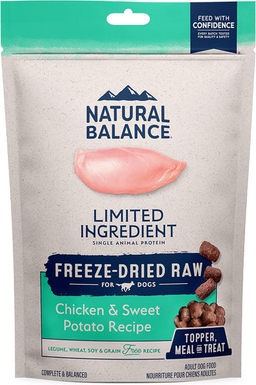 Natural Balance Freeze Dried Raw Dog Food, Grain-Free Limited Ingredient Adult Formula, Great As Topper, Treat, Or Meal, Chicken & Sweet Potato Recipe, 13 Ounce (Pack Of 1)