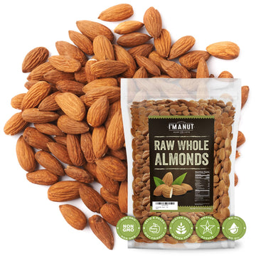 Raw Almond 16 Oz (1 Lb) | Natural | Whole | Batch Tested Gluten & Peanut Free | No Ppo | Non-Gmo | No Herbicide | Healthy Protein Boost | Premium Quality | Try The Difference!!