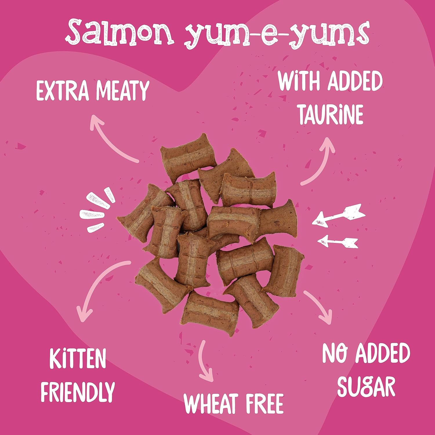 Webbox Yum-e-Yums Semi-Moist Cat Treats, Salmon - Kitten Friendly, Added Taurine, Wheat and Grain Free Recipe with No Artificial Colours (9 x 40g Bags) :Pet Supplies