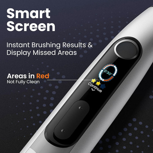 Oclean X10, Smart Sonic Electric Toothbrush, 5 Brushing Modes, 3H-Quick Charge For 60 Days, 2 Min Timer & Pressure Sensor, Ipx7 – Grey