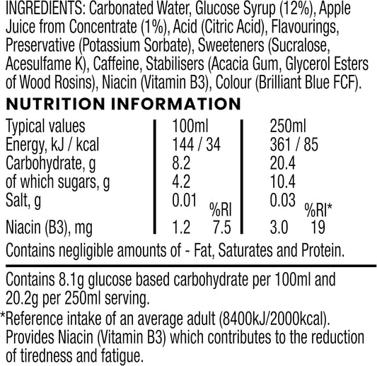 Lucozade Energy Blue Burst 500Ml (Pack Of 12)