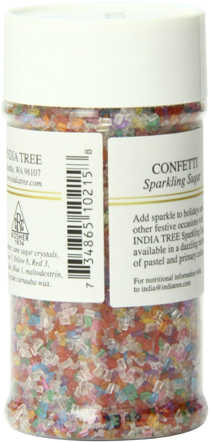 Pure Confetti Sparkling Sugar , Pantry Pak, Shimmery Sugar Sprinkles For Baking & Decorating, Small , 2.5 Oz Jar (Pack Of 1)