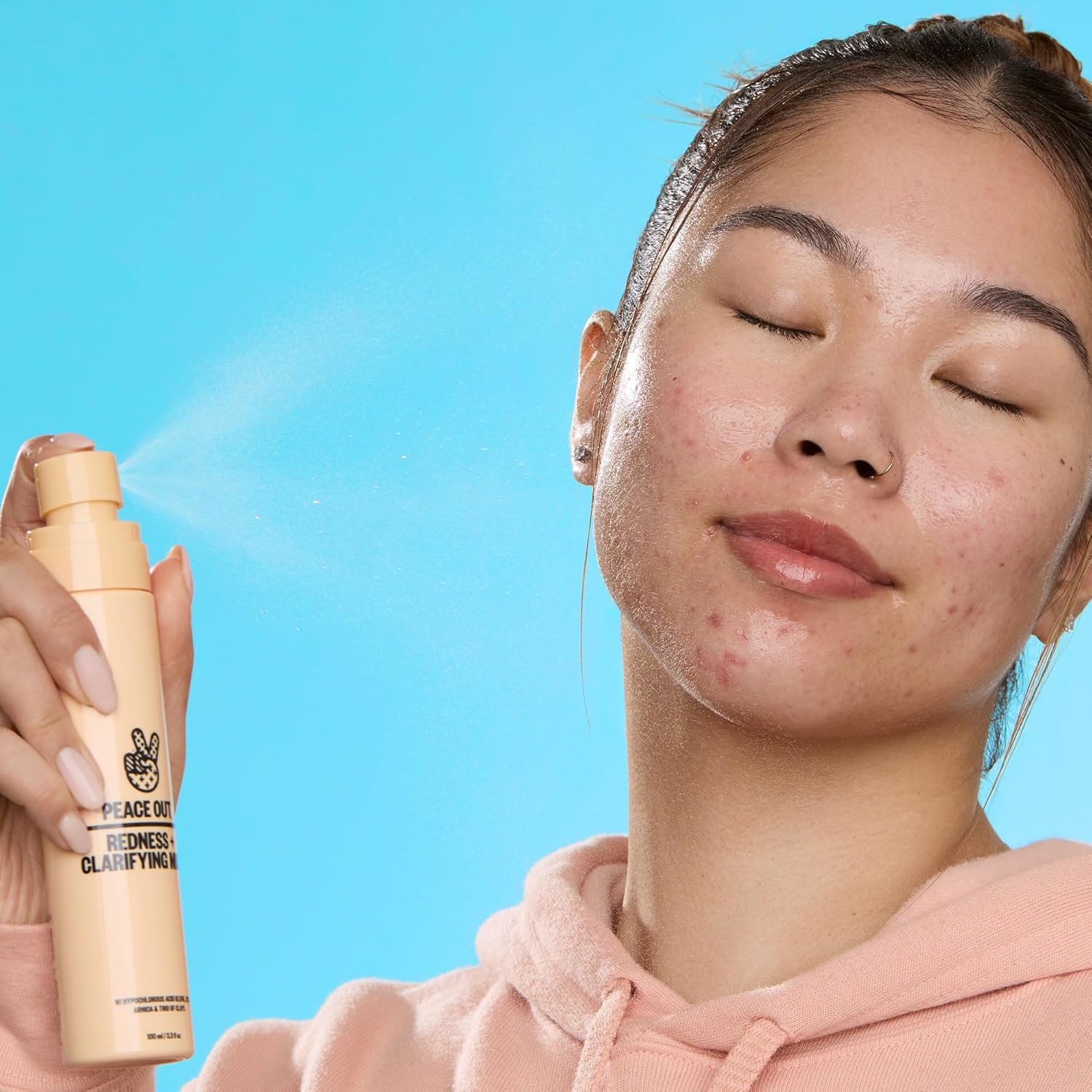 Peace Out Skincare Redness & Clarifying Mist, Hypochlorous Acid Spray Helps Reduce Redness And Excess Oil, Balancing Facial Spray For Acne-Prone Skin, 3.3 Fl Oz : Beauty & Personal Care