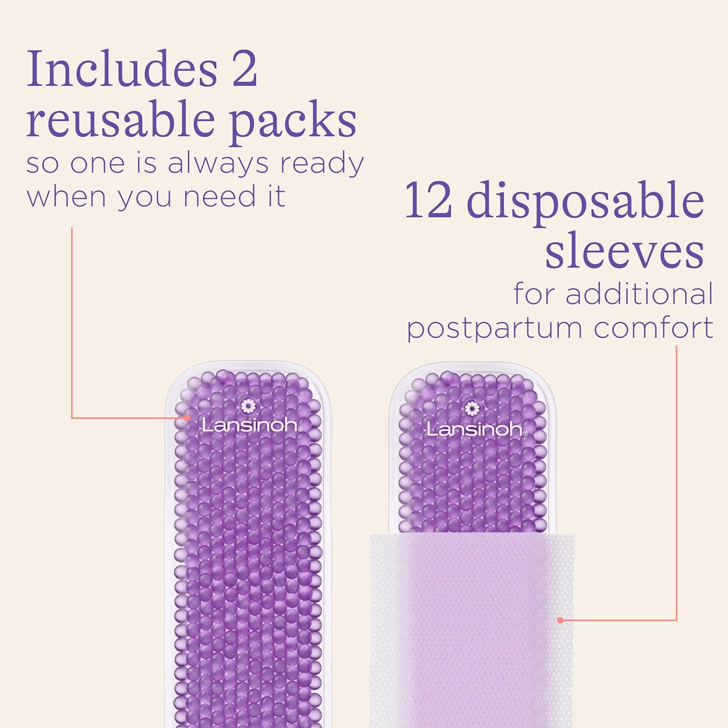 Lansinoh Hot and Cold Pads for Postpartum Essentials, 2 Count Postpartum Pads : Health & Household