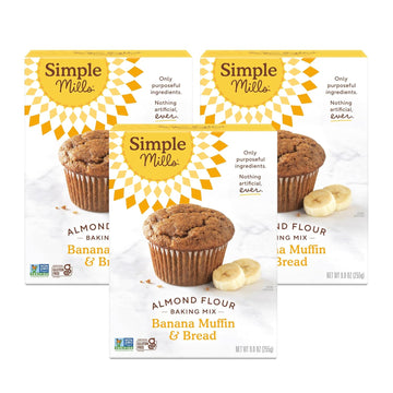 Simple Mills Almond Flour Baking Mix, Banana Muffin & Bread Mix - Gluten Free, Plant Based, Paleo Friendly, 9 Ounce (Pack Of 3)