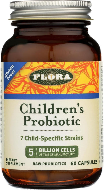 Flora - Udo'S Choice Children'S Probiotic Blend, With Seven Child-Specific Strains, 5 Billion Cells Of Raw Probiotics, Formulated For Ages 5-15, Regain And Retain Gut Health, 60 Capsules