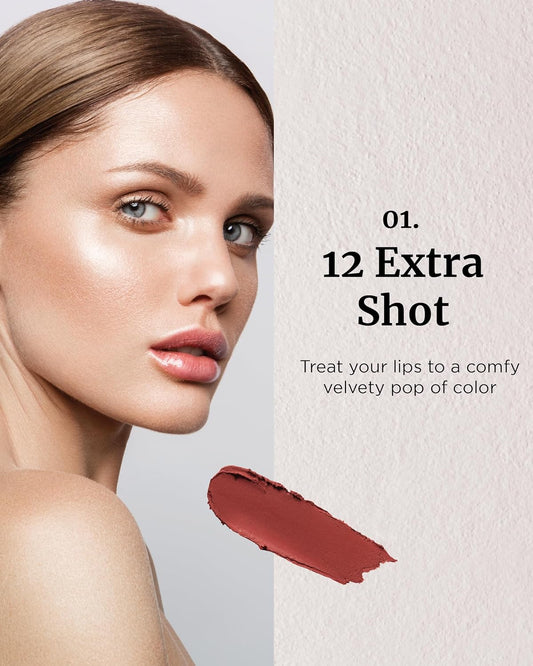 Vdl Valentines Day Gifts Lip Stain Comfort Slip Lipstick 12, Extra Shot - Lightweight, Matte, Smooth Lipstick For Effortless Comfort. Vibrant And Long-Lasting Lip Color (0.09 Oz) | Korean Makeup