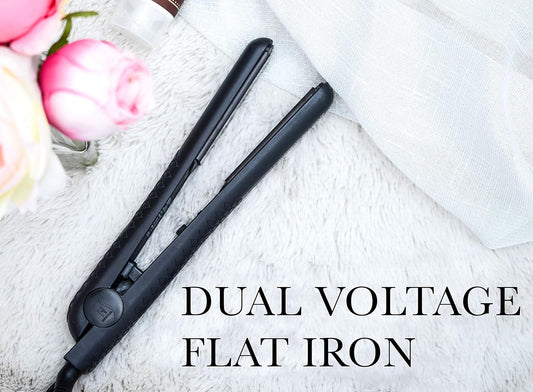 Herstyler Colorful Seasons Flat Iron - Travel Friendly Dual Voltage Flat Iron 1.25 Inch - Ceramic Hair Straightener - Negative Ion Technology - Purple