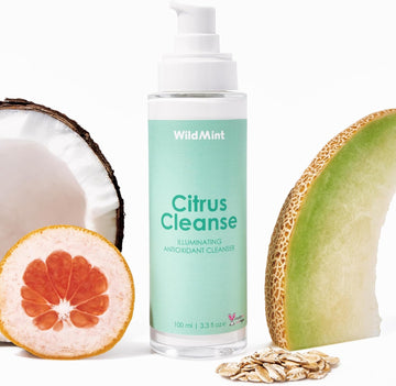 WildMint Citrus Cleanse Natural Face Cleanser | Gentle & Creamy Face Wash for Sensitive, Mature, Acne-Prone & Dry Skin | Vitamin C Brightening Skincare | UK Made Vegan & Cruelty-Free Skincare | 100ml