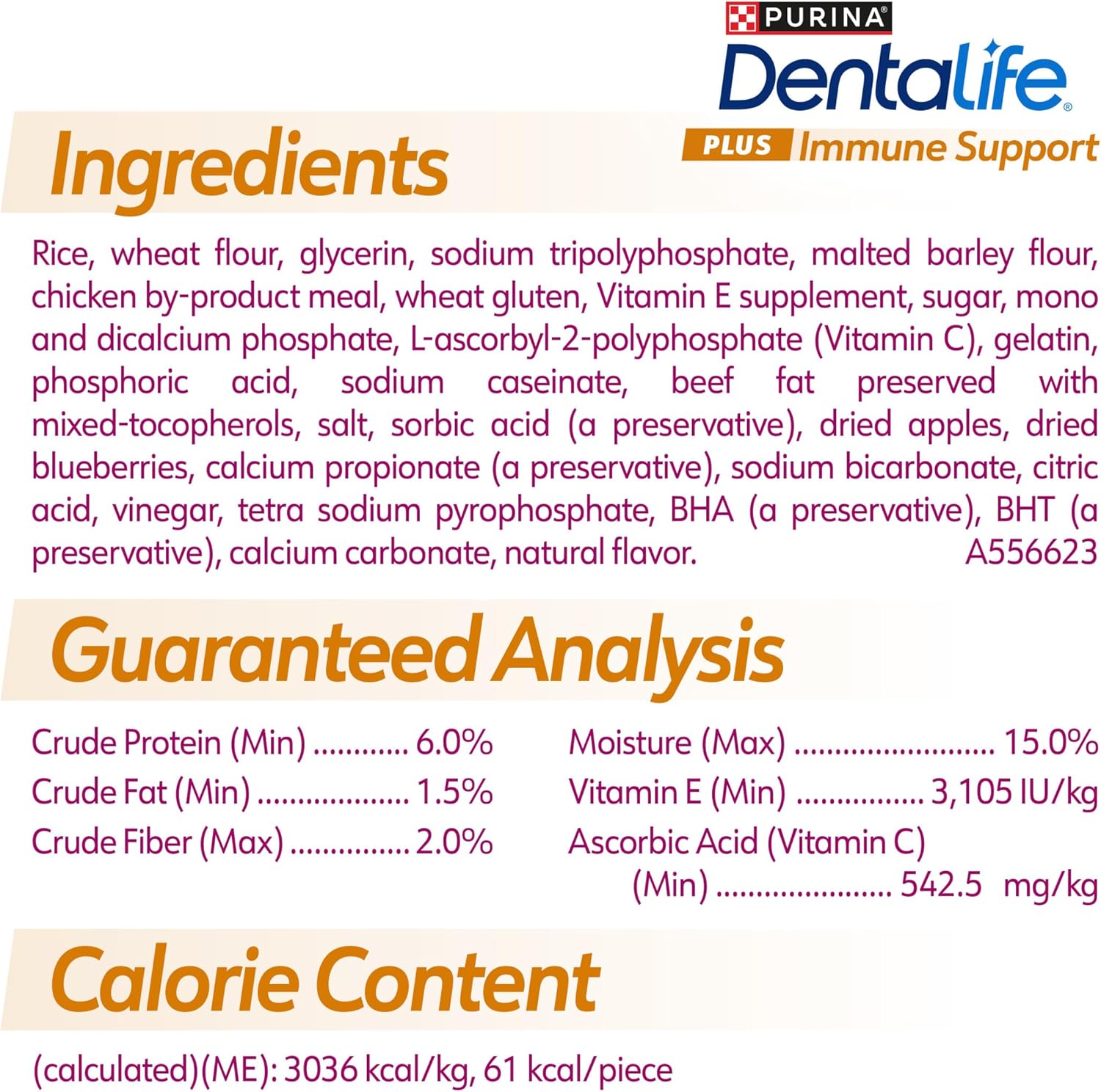 Dentalife Purina Plus Immune Support Chicken, Apple and Blueberry Flavor Small/Medium Dog Dental Chews - (Pack of 3) 19 ct. Pouches