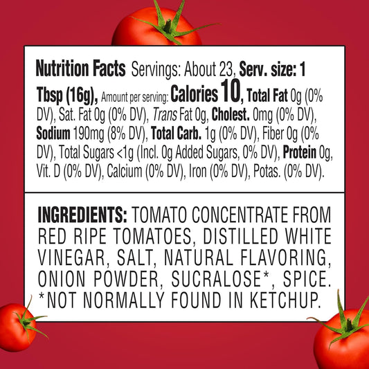 Heinz Tomato Ketchup With No Sugar Added, 13 Oz Bottle