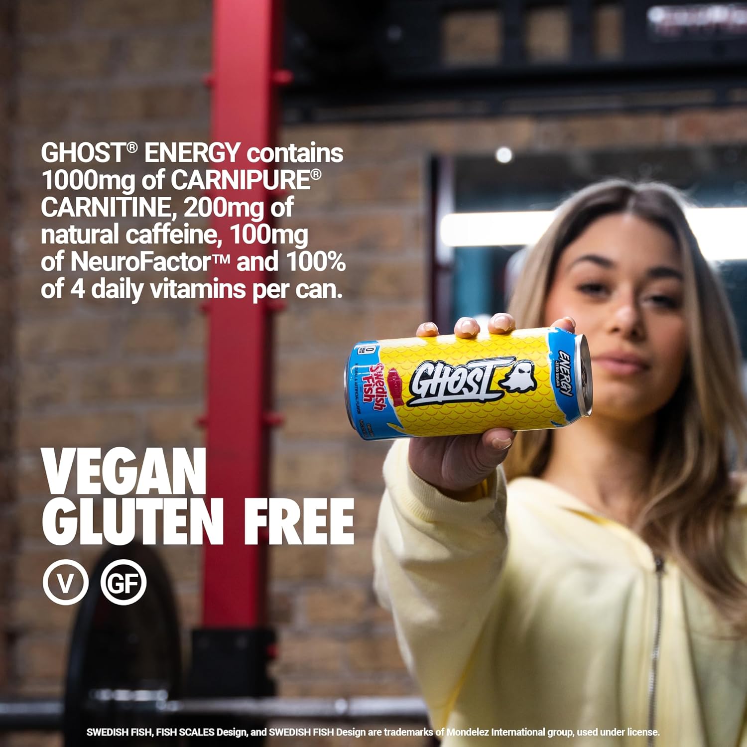 Ghost Energy Drink - 12-Pack, Swedish Fish, 16Oz Cans - Energy & Focus & No Artificial Colors - 200Mg Of Natural Caffeine, L-Carnitine & Taurine - Gluten-Free & Vegan