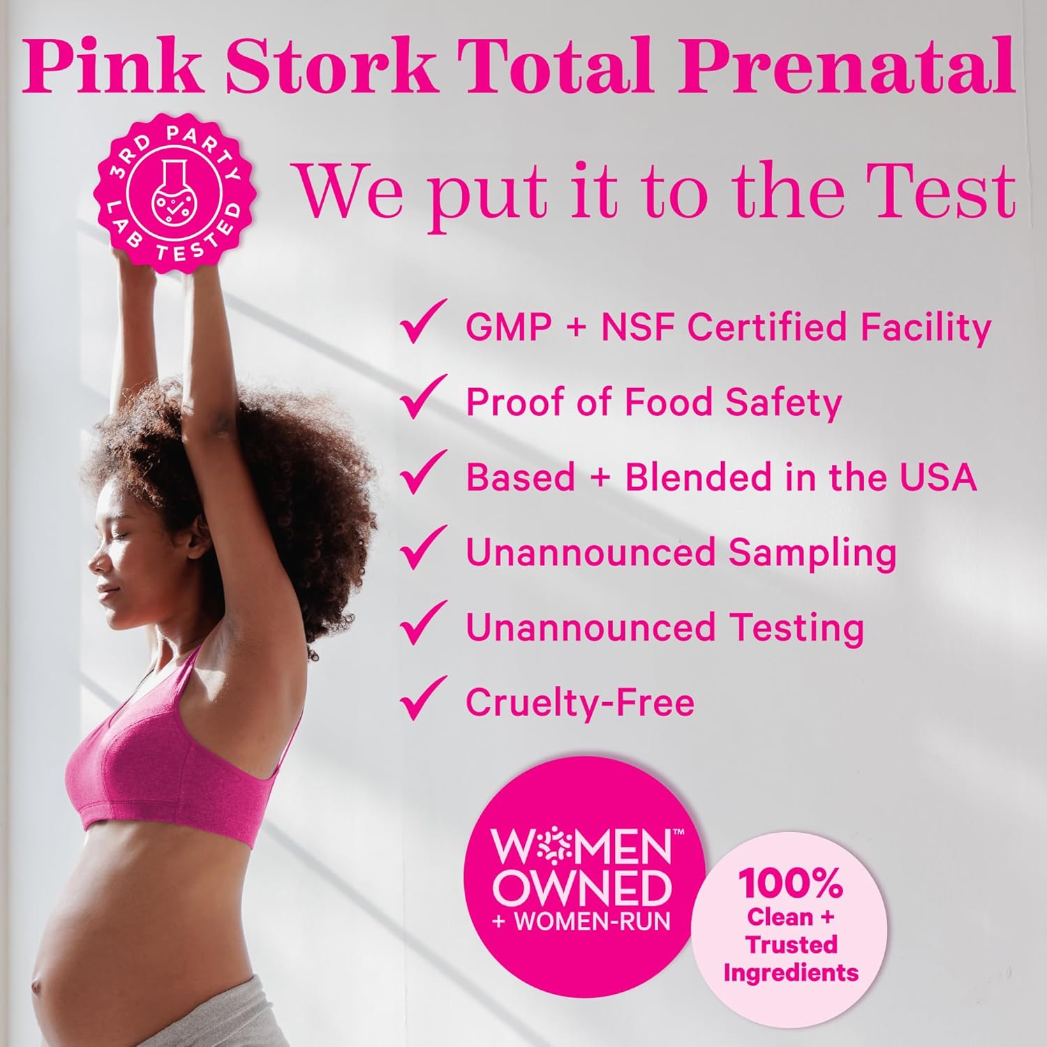 Pink Stork Total Prenatal Vitamin Gummies for Women with Folic Acid, Vitamin D, and Vitamin B6 to Support Fetal Development and Morning Sickness, Pregnancy Must Haves - Raspberry, 60 Count : Health & Household