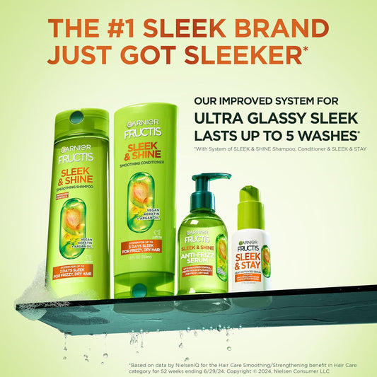 Garnier Fructis Sleek And Shine Conditioner For Frizzy Hair, 33.8 Ounce Bottle