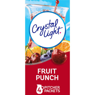 Crystal Light Sugar-Free Fruit Punch Low Calories Powdered Drink Mix 4 Count (Pack Of 12), Total-48 Count Pitcher Packets