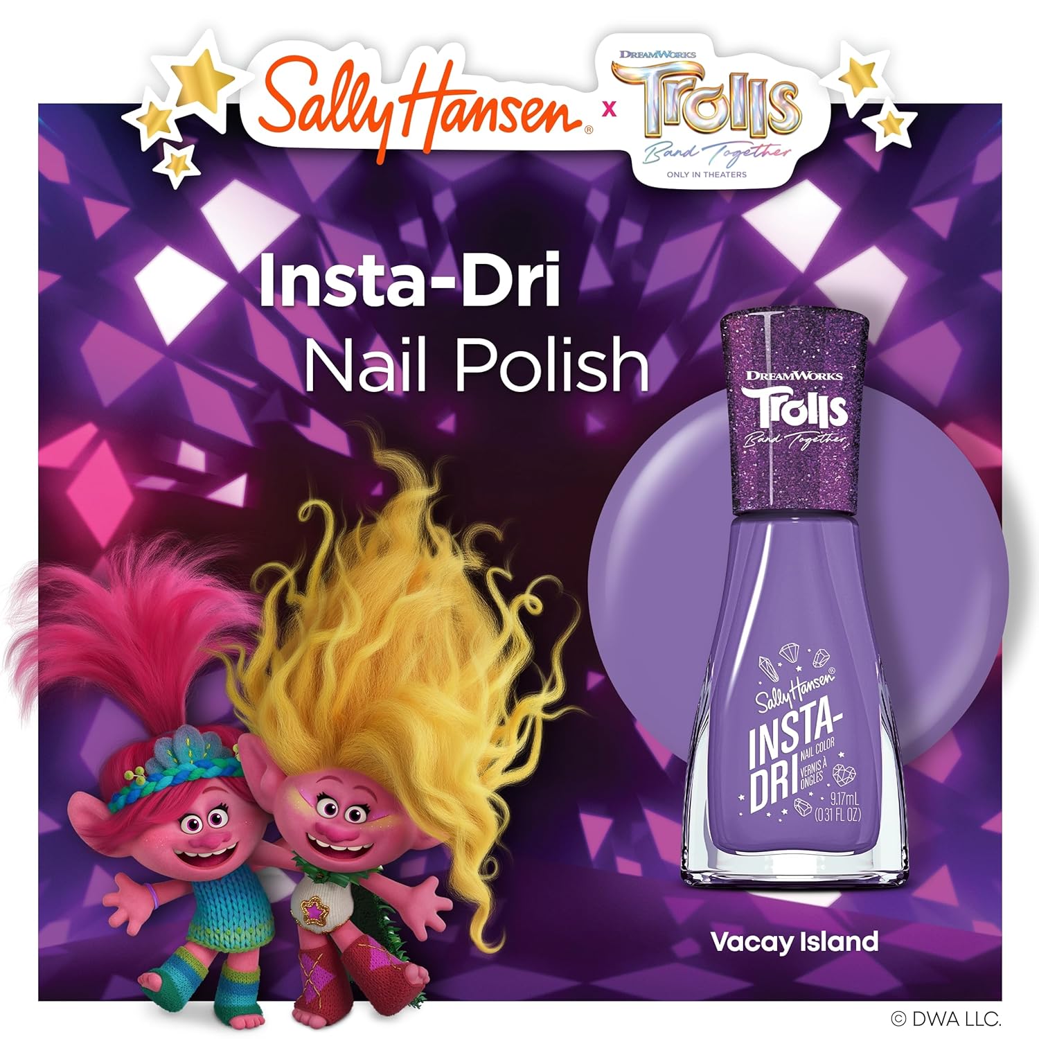 Sally Hansen Insta-Dri x Trolls Nail Polish Collection - Vacay Island - 0.31 fl oz : Beauty & Personal Care