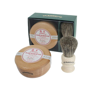 D.R. Harris & Co. Sandalwood Mahogany Shaving Bowl (100G) And Shaving Brush, Shaving Gift Set