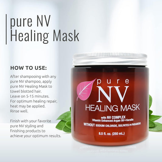 Healing Mask Deep Conditioner Hair Mask To Revitalize & Soften Hair, Made From Natural Vitamins & Minerals, Keratin, Collagen & Argan Oil Infused To Repair, Restore & Strengthen 8.5 Oz