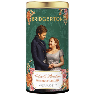 The Republic Of Tea — Bridgerton Colin & Penelope Ginger Peach Vanilla Black Tea, 36 Tea Bags