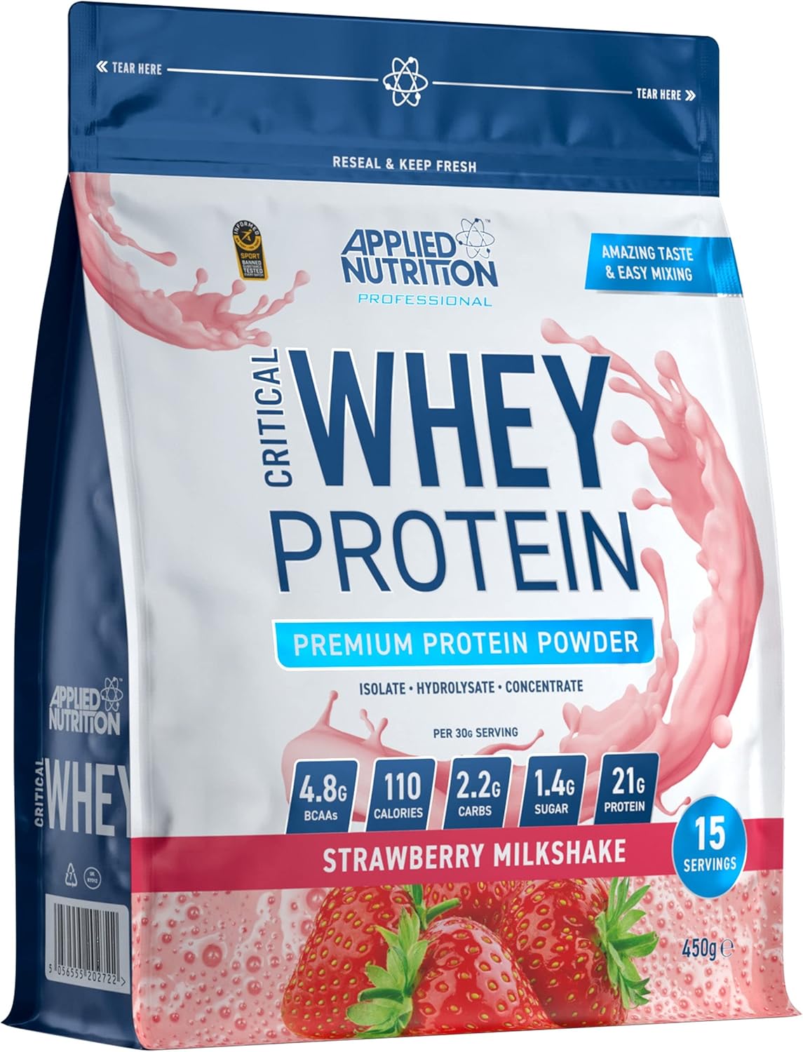 Applied Nutrition Critical Whey Protein Powder 2Kg - High Protein Powder, Protein Milkshake, Muscle Building Supplement With Bcaas & Glutamine (2Kg - 67 Servings) (White Chocolate Raspberry)